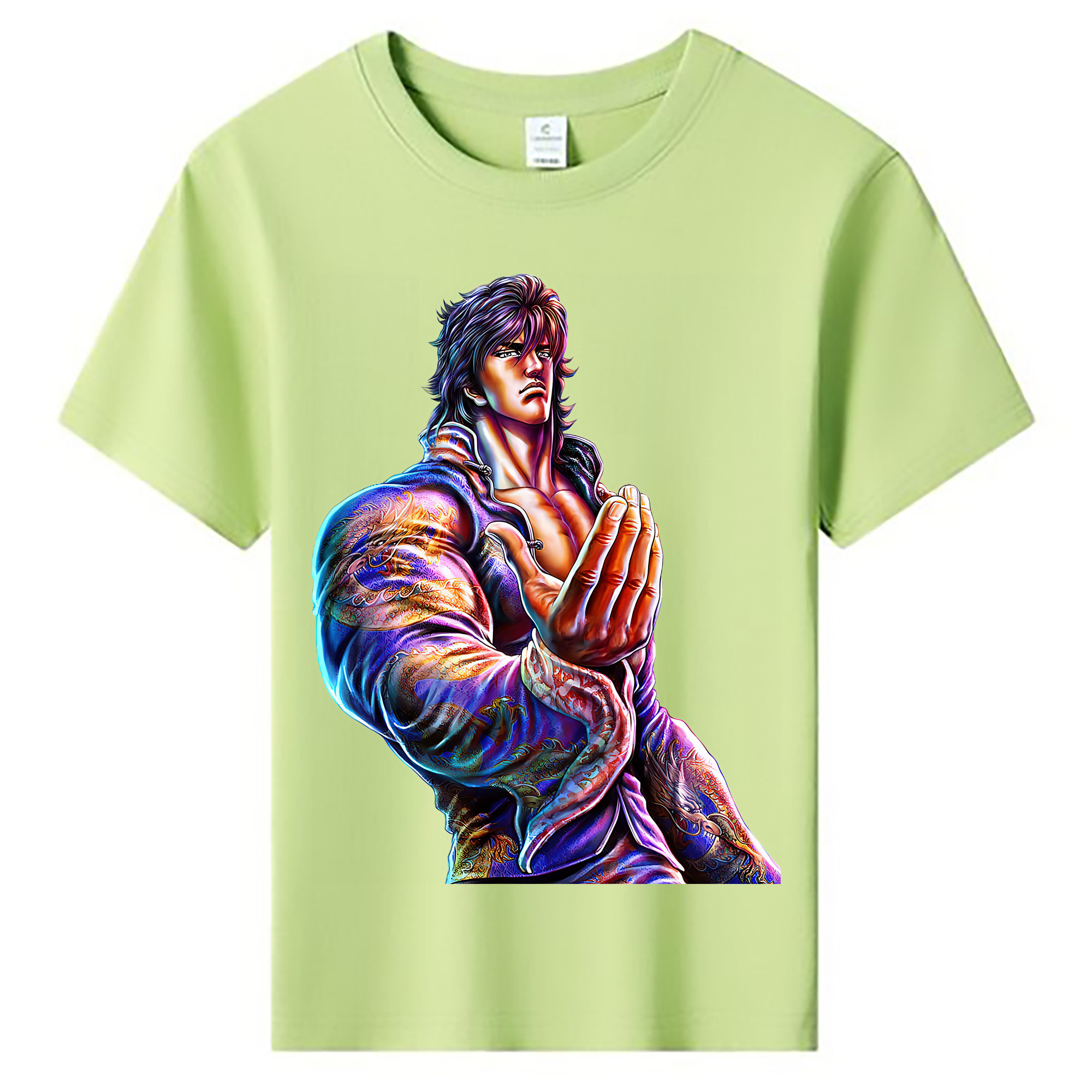 （画像用） 北斗の拳 Fist of the North Star 綿100％キッズTシャツ（フロントプリント）